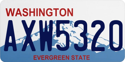 WA license plate AXW5320