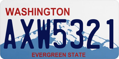 WA license plate AXW5321