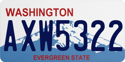 WA license plate AXW5322
