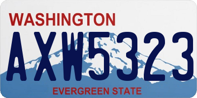 WA license plate AXW5323