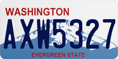WA license plate AXW5327