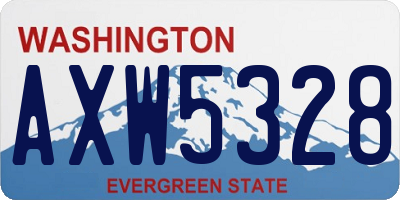 WA license plate AXW5328