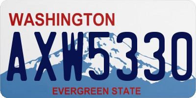 WA license plate AXW5330