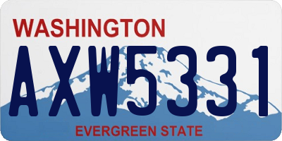 WA license plate AXW5331