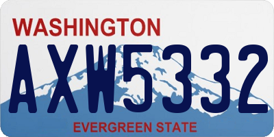 WA license plate AXW5332