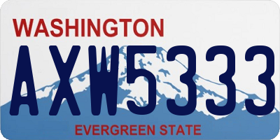 WA license plate AXW5333