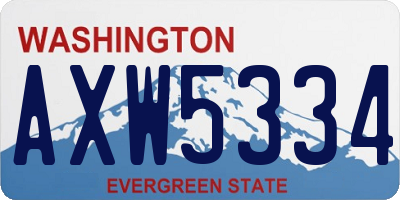 WA license plate AXW5334