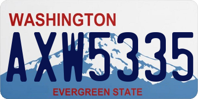 WA license plate AXW5335