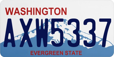 WA license plate AXW5337