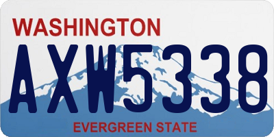WA license plate AXW5338