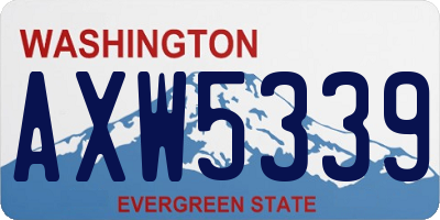 WA license plate AXW5339
