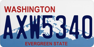 WA license plate AXW5340