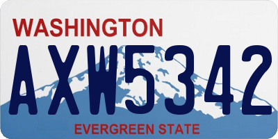 WA license plate AXW5342