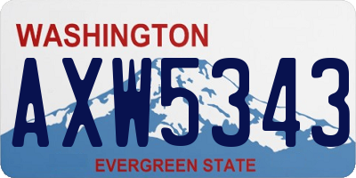 WA license plate AXW5343