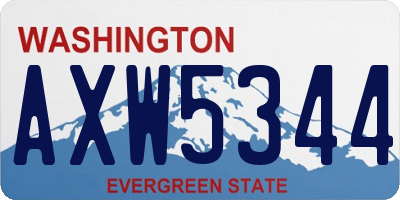 WA license plate AXW5344