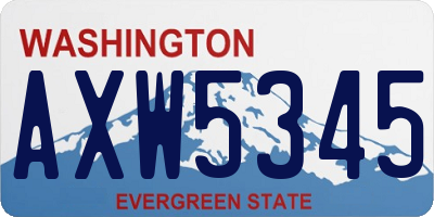 WA license plate AXW5345