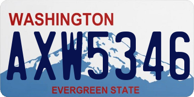 WA license plate AXW5346