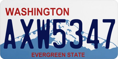 WA license plate AXW5347