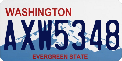 WA license plate AXW5348