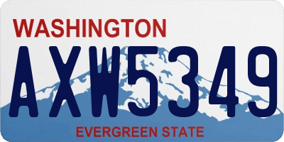 WA license plate AXW5349