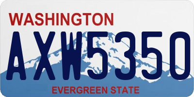 WA license plate AXW5350
