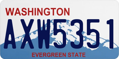 WA license plate AXW5351