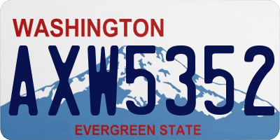 WA license plate AXW5352