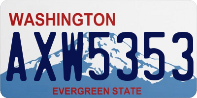WA license plate AXW5353