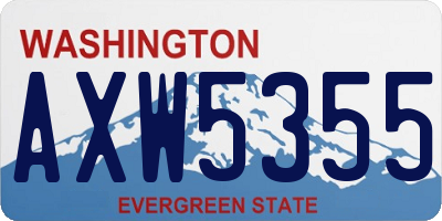 WA license plate AXW5355