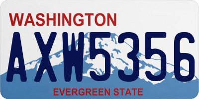 WA license plate AXW5356