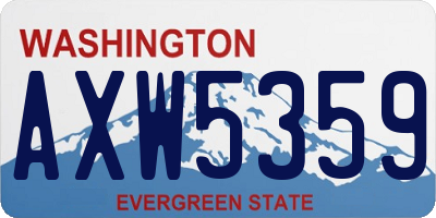 WA license plate AXW5359