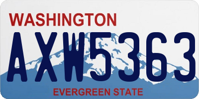 WA license plate AXW5363