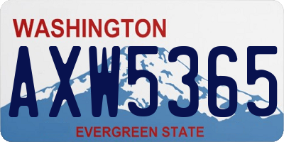 WA license plate AXW5365