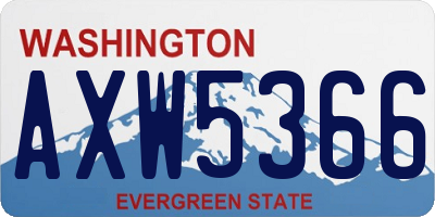 WA license plate AXW5366
