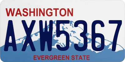 WA license plate AXW5367