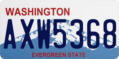 WA license plate AXW5368