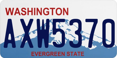 WA license plate AXW5370