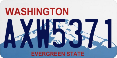 WA license plate AXW5371