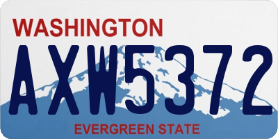WA license plate AXW5372