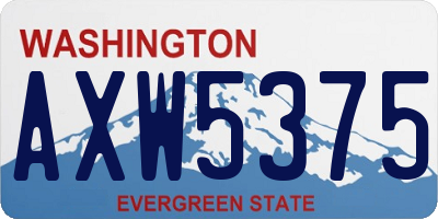WA license plate AXW5375