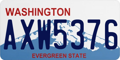 WA license plate AXW5376