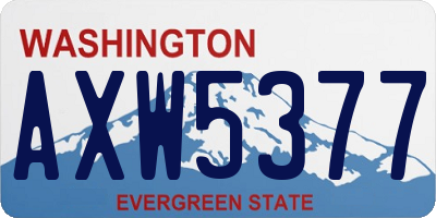WA license plate AXW5377