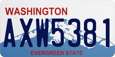 WA license plate AXW5381