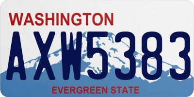 WA license plate AXW5383