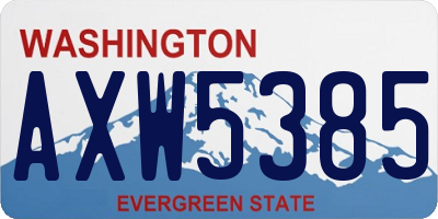 WA license plate AXW5385