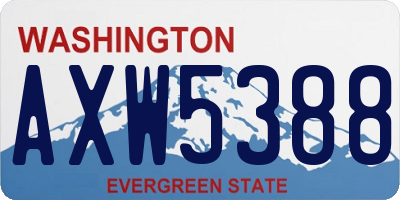WA license plate AXW5388