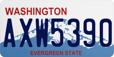 WA license plate AXW5390