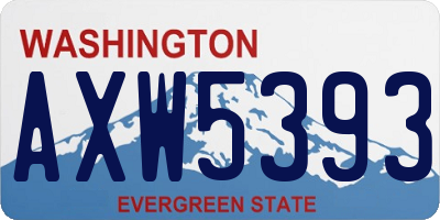 WA license plate AXW5393
