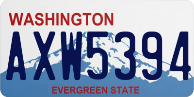 WA license plate AXW5394