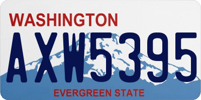 WA license plate AXW5395